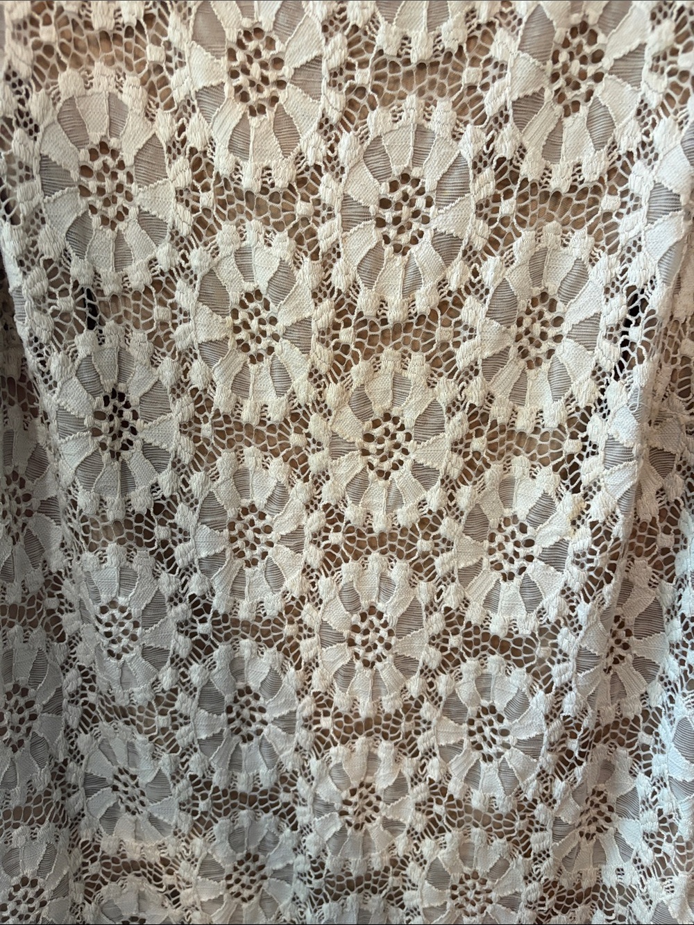 Cream Lace Sheath Dress Size 12 - Picture 5 of 9